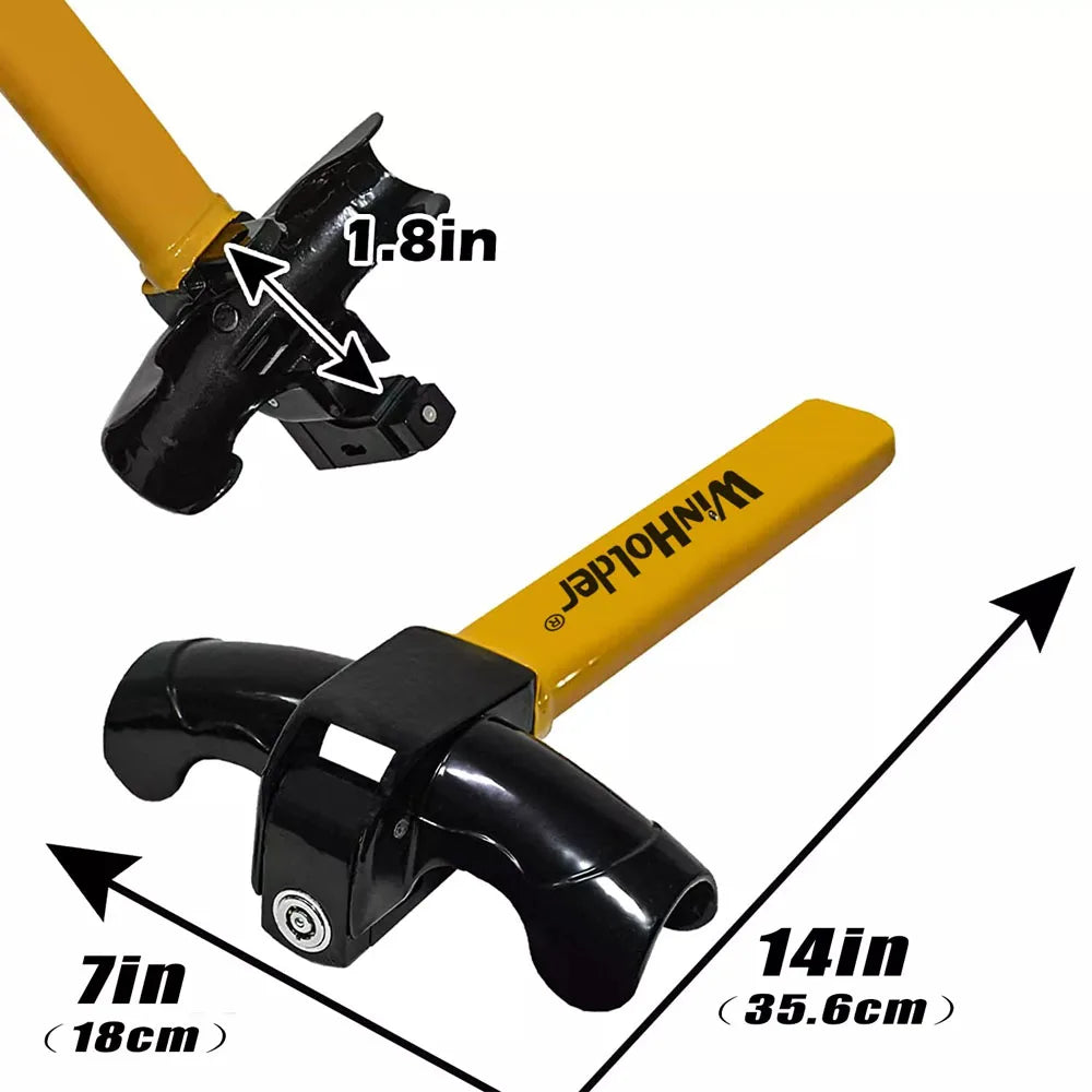 Universal Car Steering Wheel Lock with Keys Security Steering Anti-Theft Stainless T-Bar Steering Wheel Immobiliser