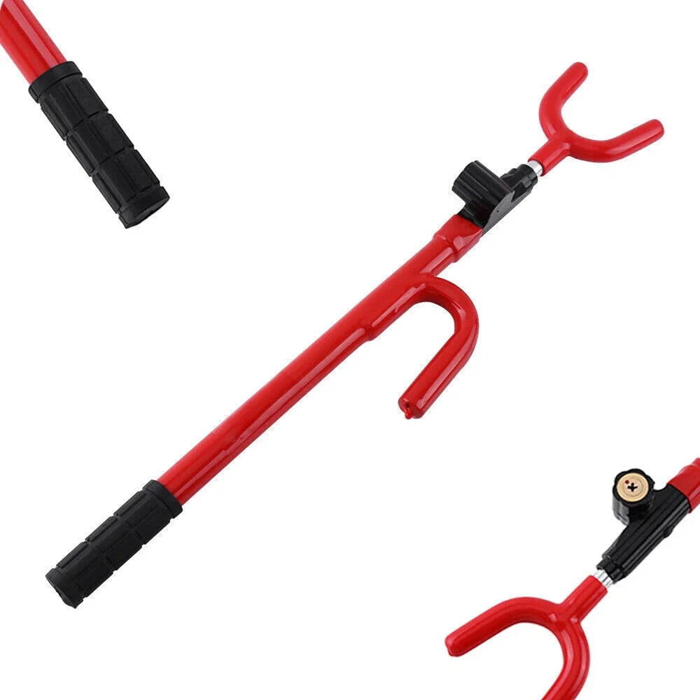Steering Wheel Lock Twin Hooks Anti Theft Universal Car Security Lock With 2 Keys Adjustable Length Hook for Car Van Truck SUV