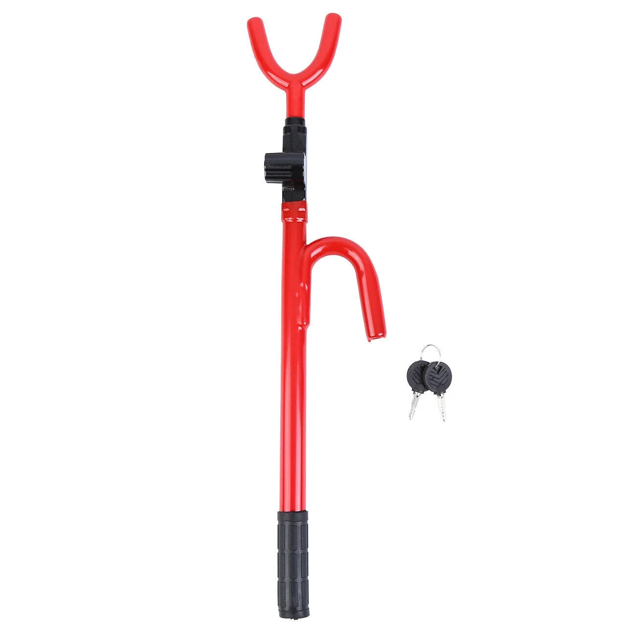 Steering Wheel Lock Twin Hooks Anti Theft Universal Car Security Lock With 2 Keys Adjustable Length Hook for Car Van Truck SUV