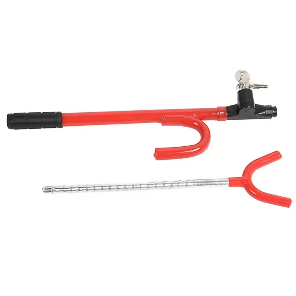 Steering Wheel Lock Twin Hooks Anti Theft Universal Car Security Lock With 2 Keys Adjustable Length Hook for Car Van Truck SUV