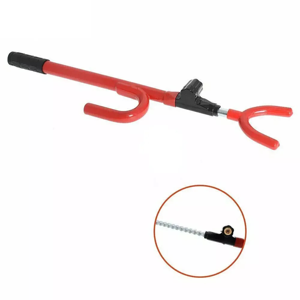 Steering Wheel Lock Twin Hooks Anti Theft Universal Car Security Lock With 2 Keys Adjustable Length Hook for Car Van Truck SUV