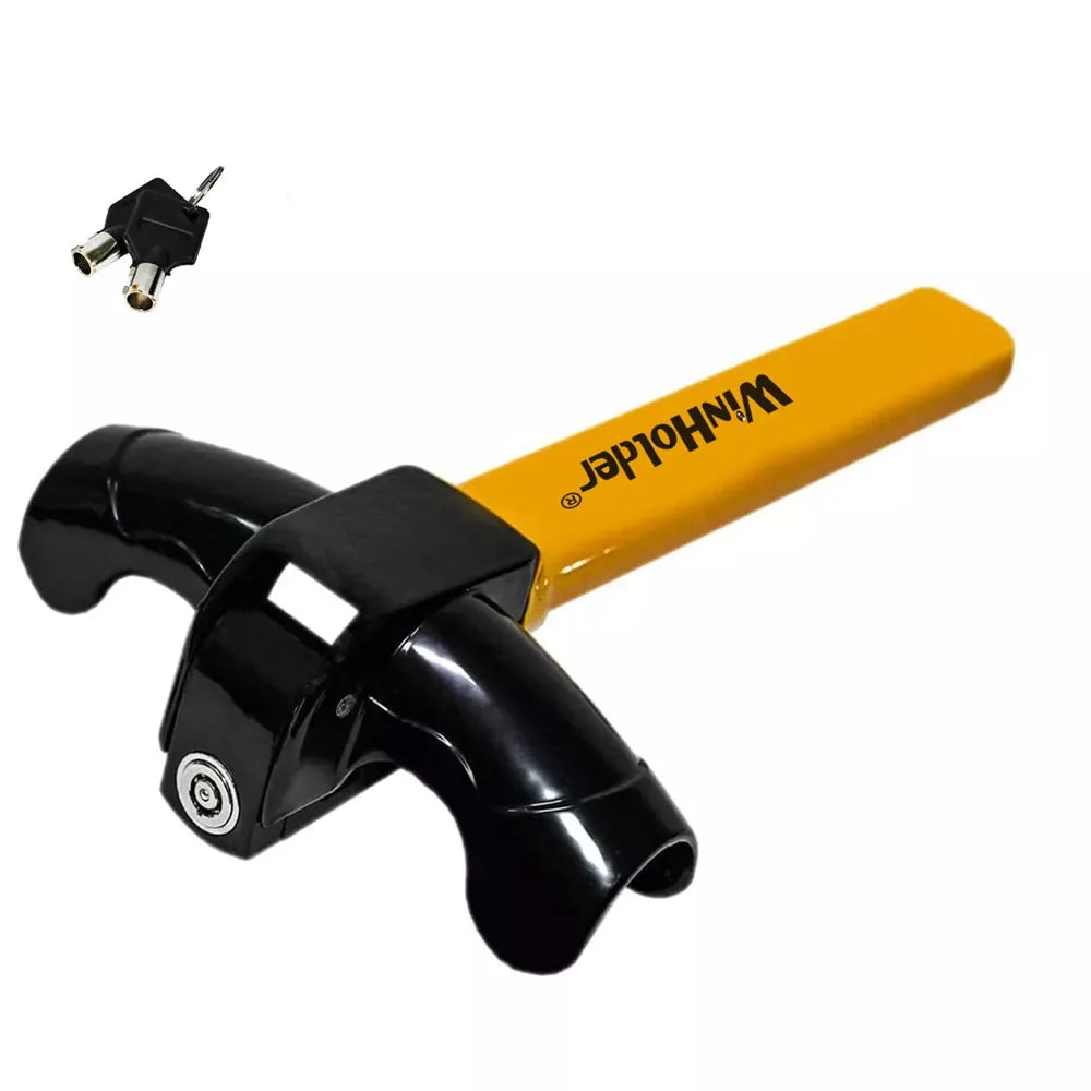 Universal Car Steering Wheel Lock with Keys Security Steering Anti-Theft Stainless T-Bar Steering Wheel Immobiliser