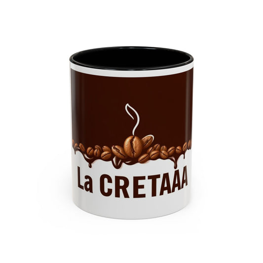 Coffee Lover's Accent Mug with La CRETAA, Unique Gift, Personalized Drinkware, Café Style, Housewarming Present, Coffee Addict Must-Have
