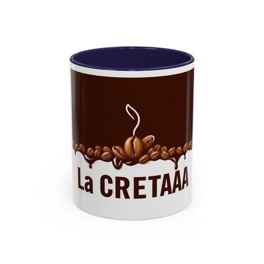 Coffee Lover's Accent Mug with La CRETAA, Unique Gift, Personalized Drinkware, Café Style, Housewarming Present, Coffee Addict Must-Have