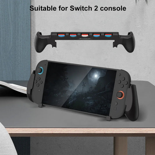 For Nintendo for Switch 2 Grip with Stand Comfortable & Ergonomic Grip Holder 5 Game Slots Grip Holder Handle Controller Holder