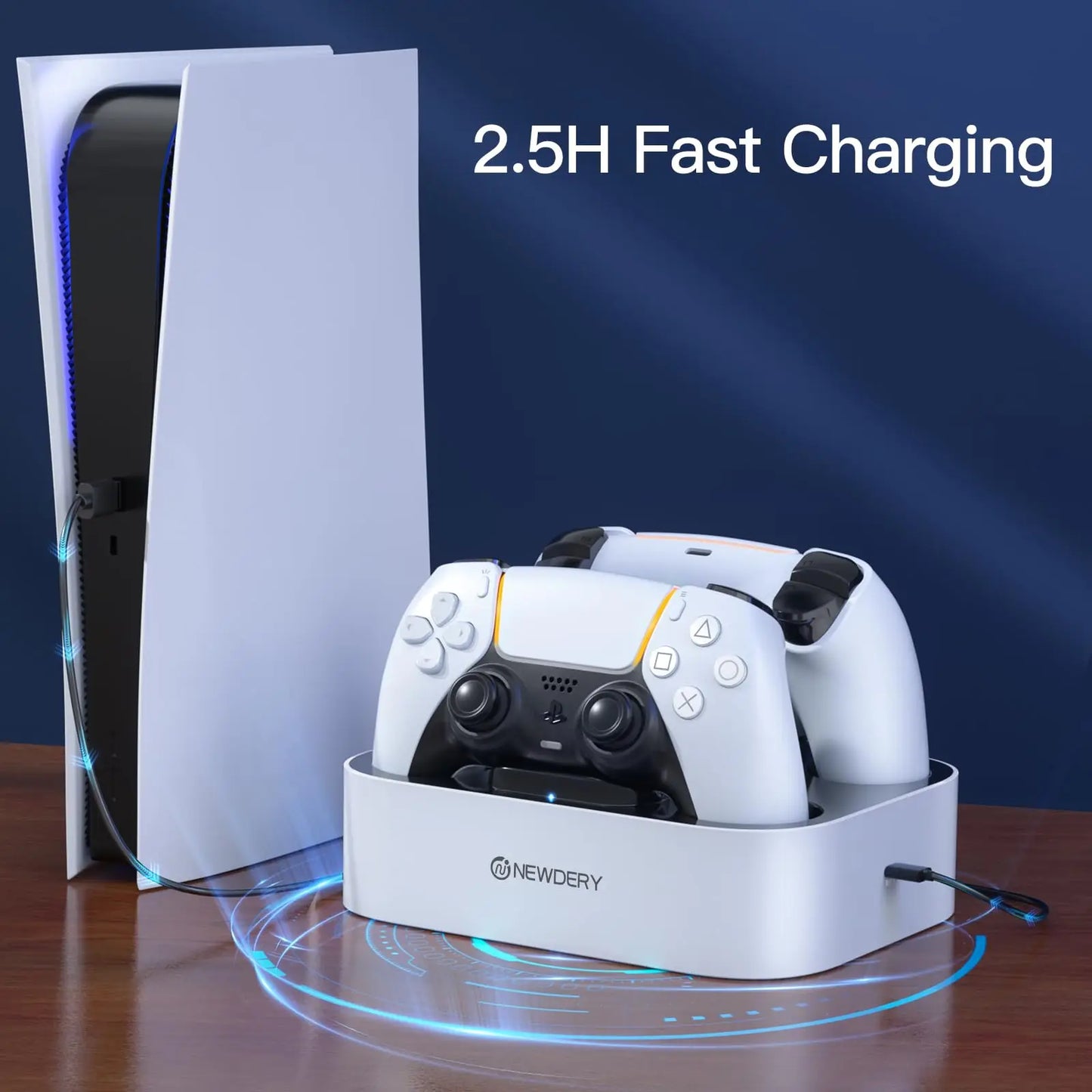 PS5 Controller Charger Station for Playstation 5 Dual for for DualSense Edge Control Fast Charging Dock Stand with Cable