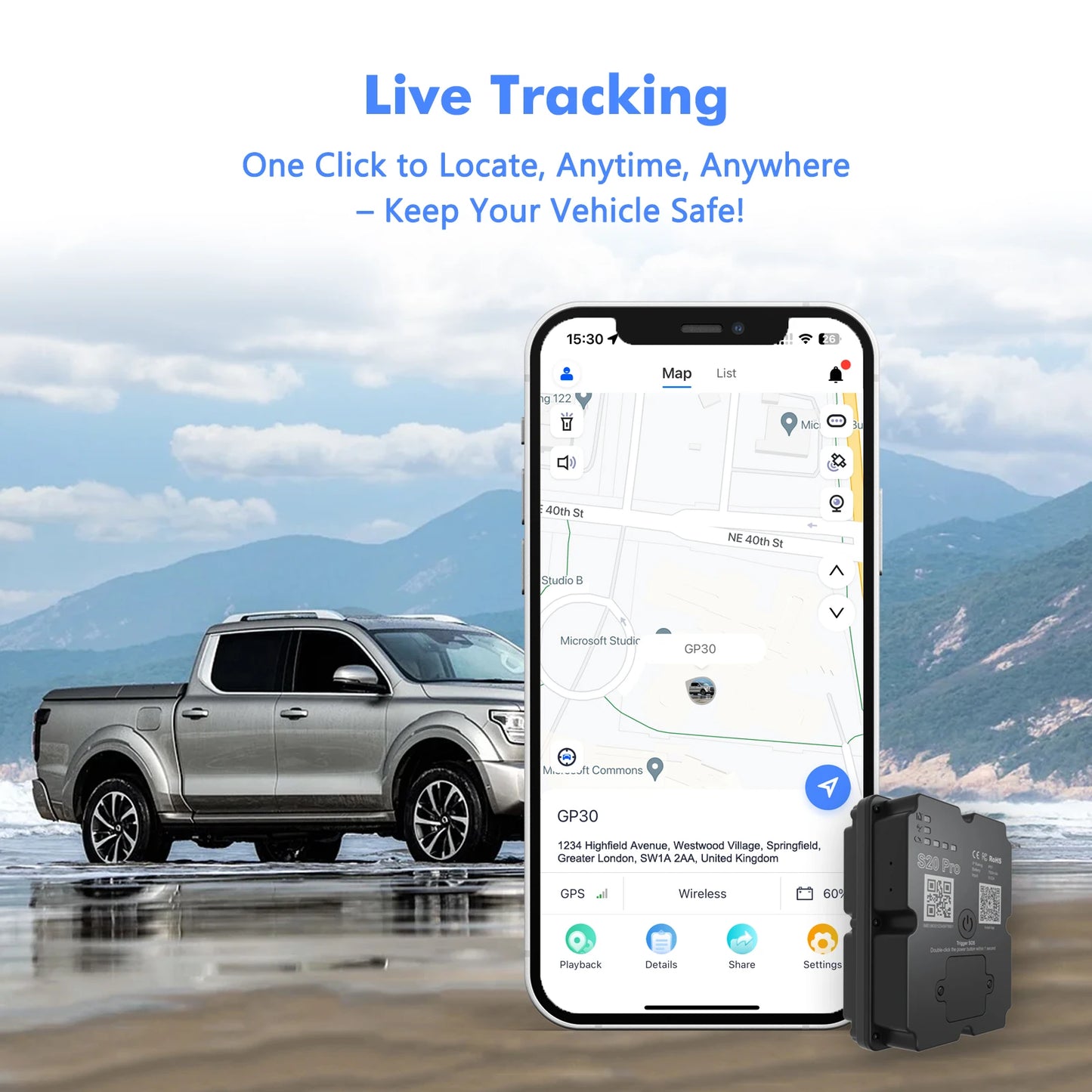 Wholesale 4G GPS Tracker for Car Motorcycle - Real-Time 30 Days Tracking Device Anti-Theft Vehicle Locator, Paid Android/iOS App