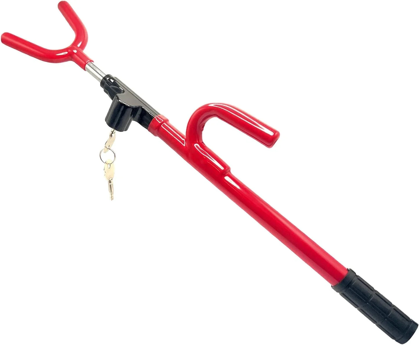 Steering Wheel Lock Twin Hooks Anti Theft Universal Car Security Lock With 2 Keys Adjustable Length Hook for Car Van Truck SUV
