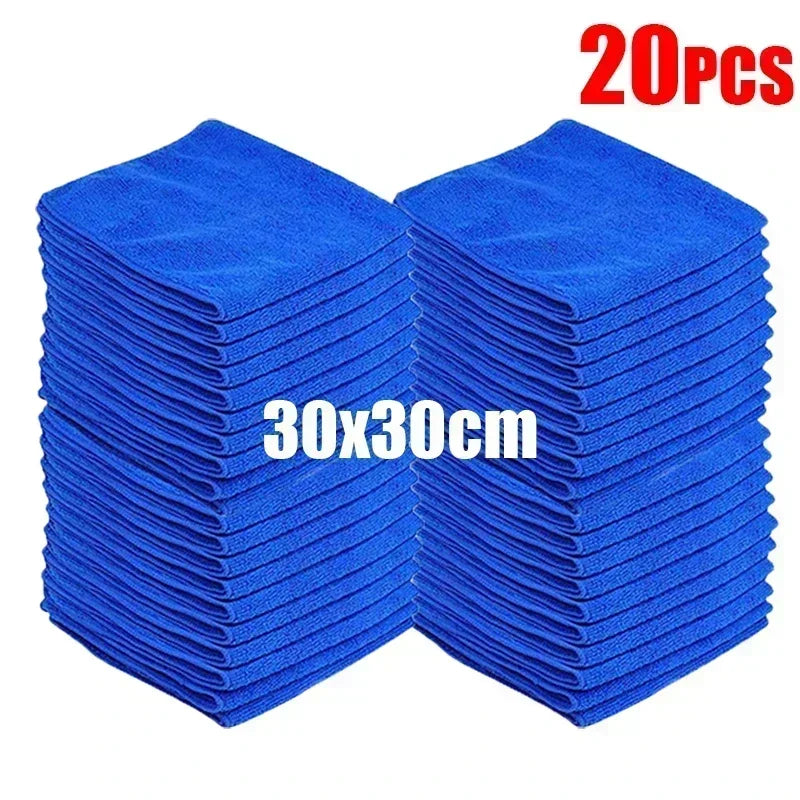20pcs/Lot 30x30cm Car Cleaning Towel Microfiber Home Window Beauty Salon Barber Shop Car Care Polishing Auto Washing Soft Cloths